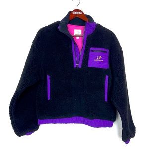 Ivory Ella Women’s Sherpa Quarter Zip Pullover Sweatshirt Elephant Black Warm XS